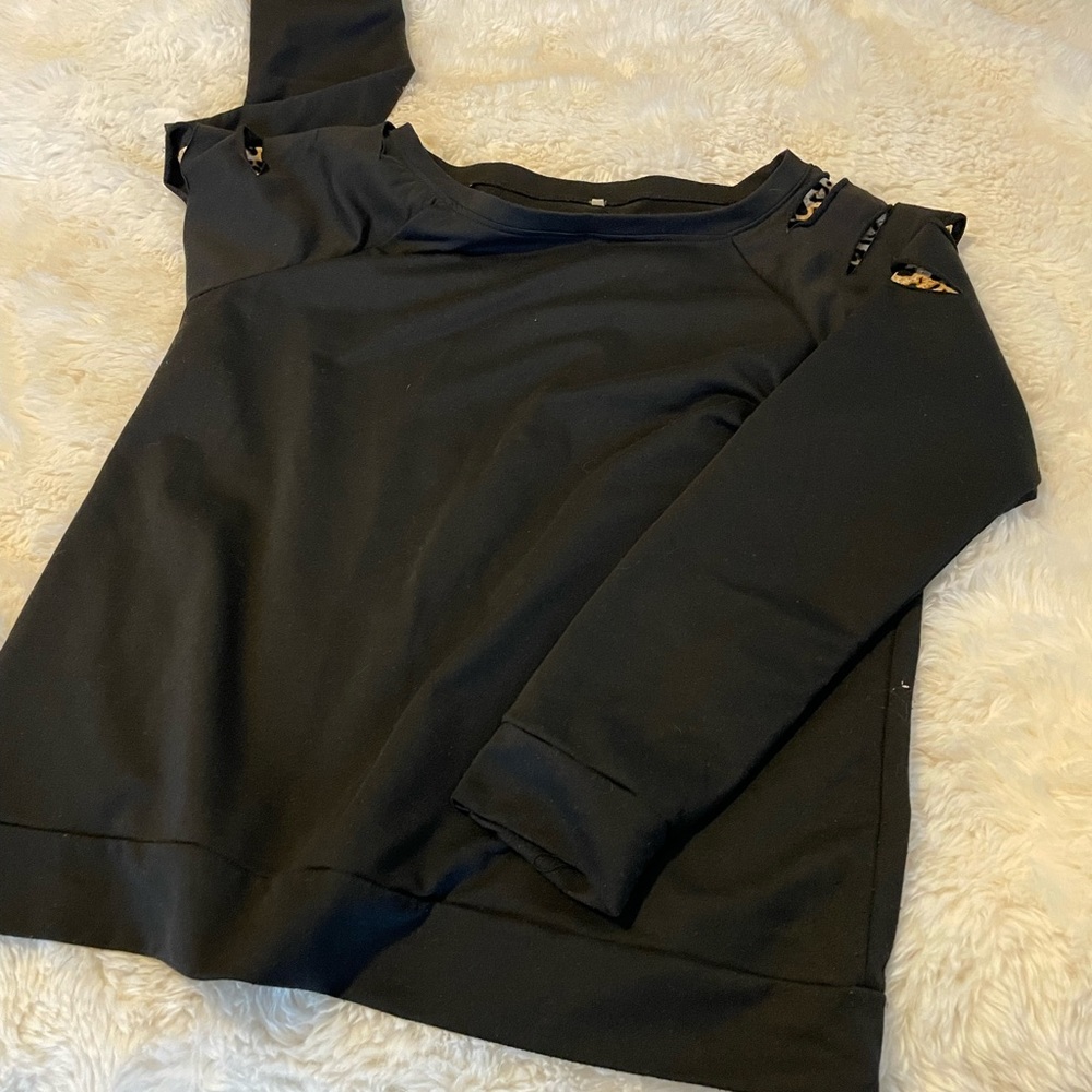 Black sweater with hidden print